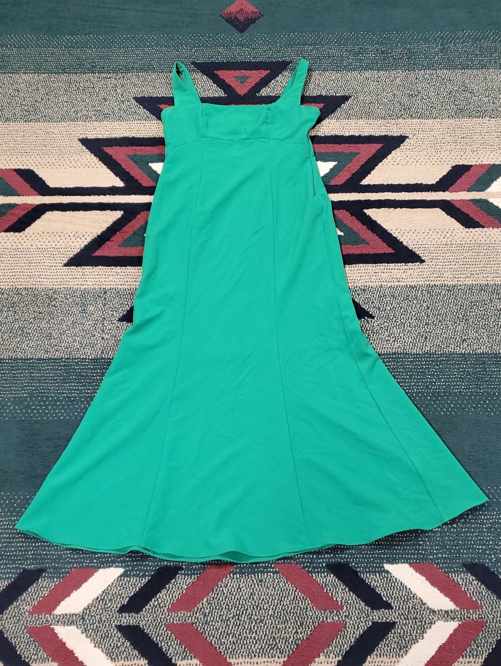 Ralph Lauren Emerald Green Maxi Dress with Square Neck